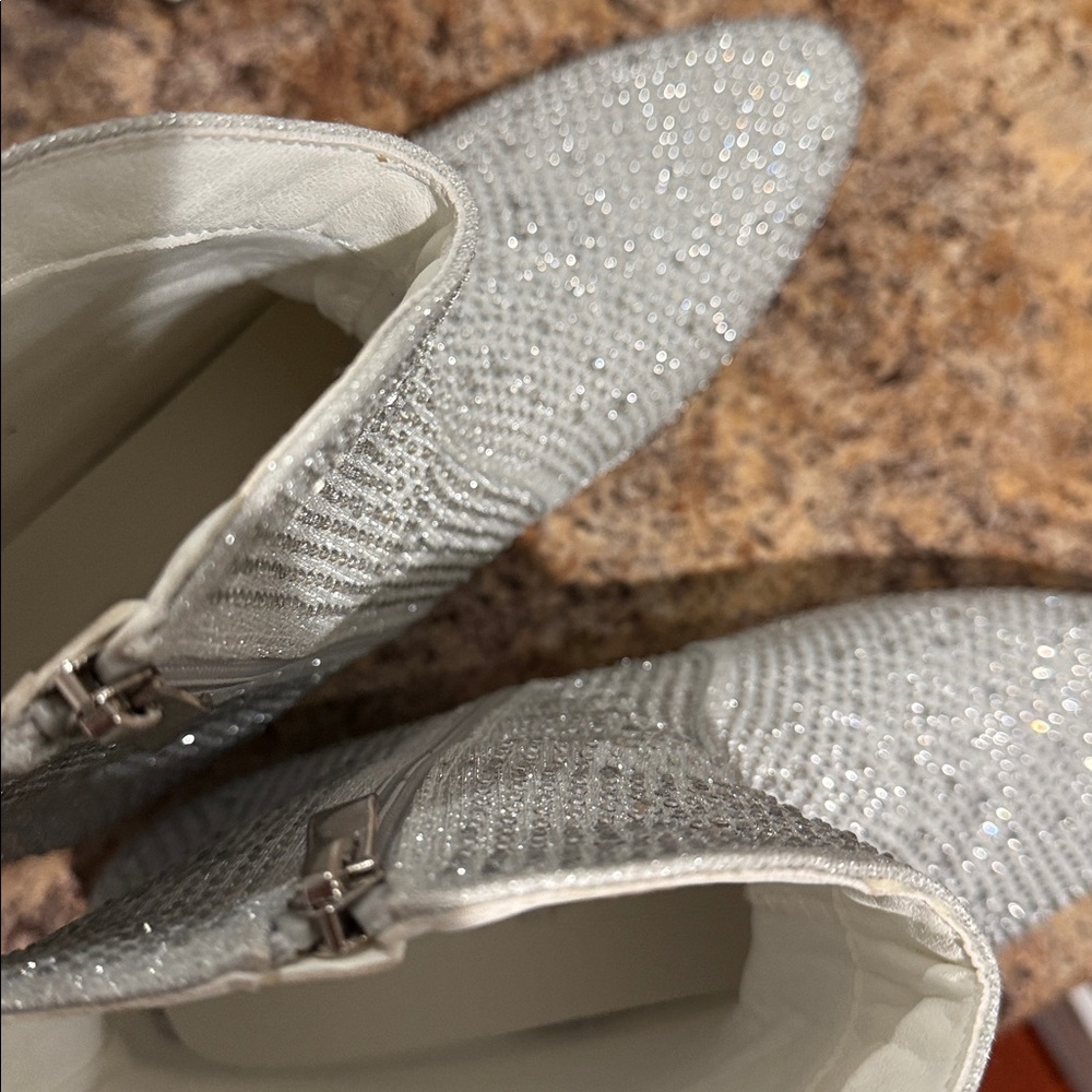 Sparkling Silver Rhinestone Boots - Picture 4 of 4